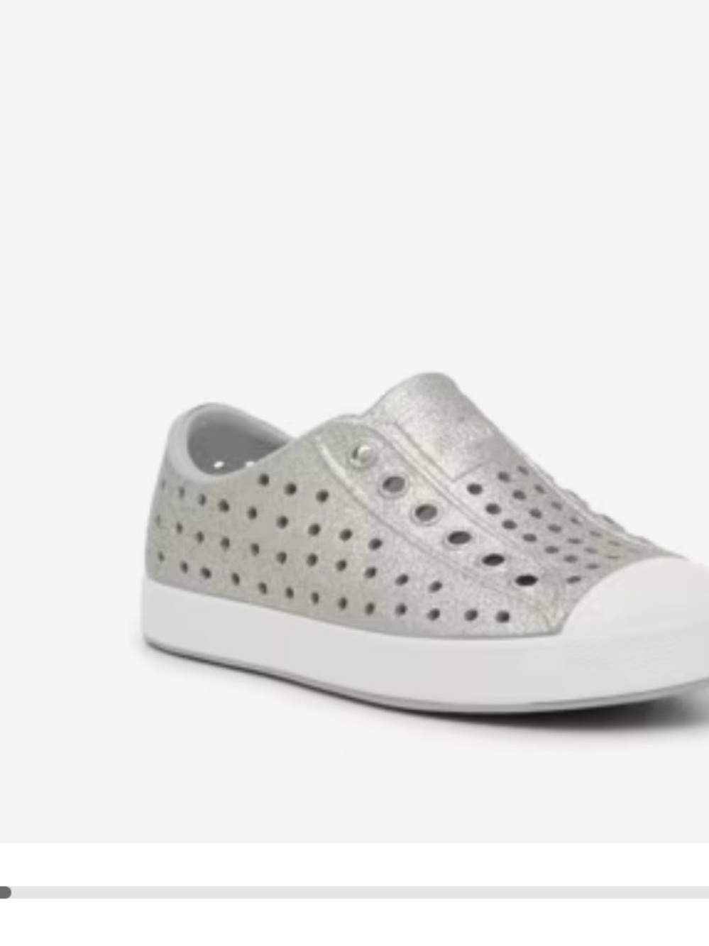 Native Jefferson shoes slip on, sparkly silver